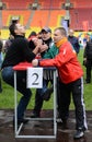 The armwrestling Ã¢â¬â fight on his hands between the two parties.